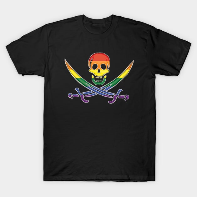 Pirate Pride (darkMode) T-Shirt by BeSmartFightDirty